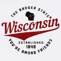 Wisconsin Est. 1848 Badger State Map Pride Vintage Baby Bodysuit