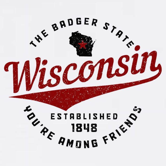 Wisconsin Est. 1848 Badger State Map Pride Vintage Baby Bodysuit