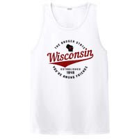 Wisconsin Est. 1848 Badger State Map Pride Vintage PosiCharge Competitor Tank