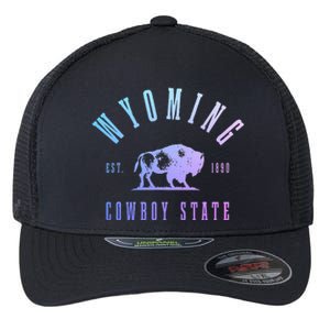 Wyoming Est. 1890 The Cowboy State Bison Flexfit Unipanel Trucker Cap