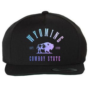 Wyoming Est. 1890 The Cowboy State Bison Wool Snapback Cap