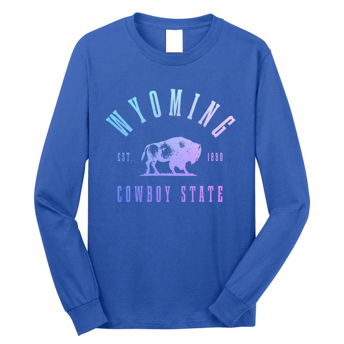 Wyoming Est. 1890 The Cowboy State Bison Long Sleeve Shirt