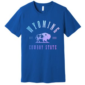 Wyoming Est. 1890 The Cowboy State Bison Premium T-Shirt