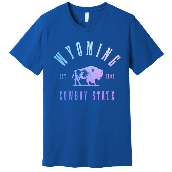 Wyoming Est. 1890 The Cowboy State Bison Premium T-Shirt