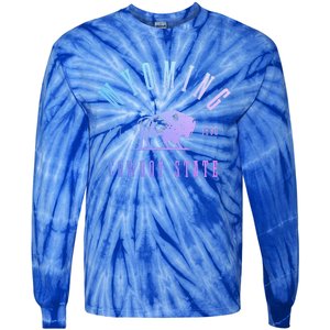 Wyoming Est. 1890 The Cowboy State Bison Tie-Dye Long Sleeve Shirt