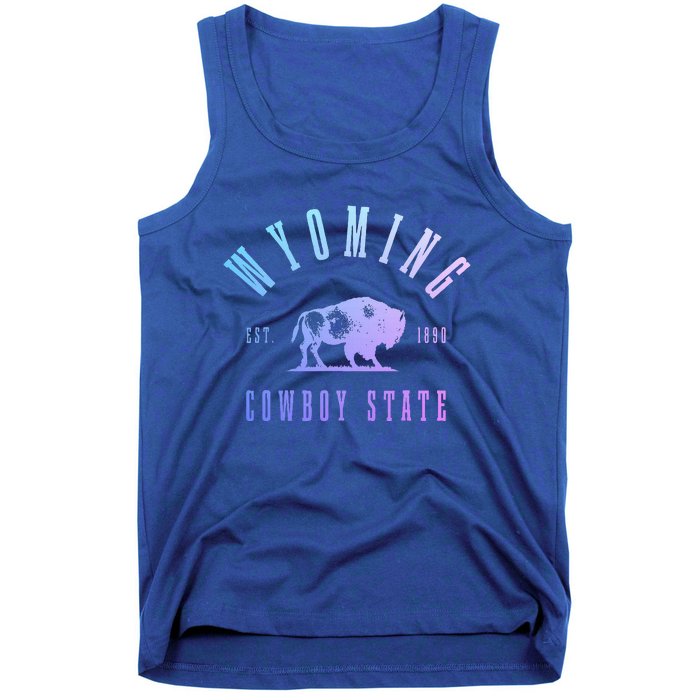 Wyoming Est. 1890 The Cowboy State Bison Tank Top