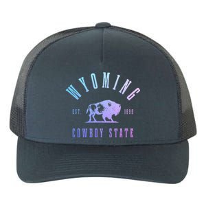 Wyoming Est. 1890 The Cowboy State Bison Yupoong Adult 5-Panel Trucker Hat