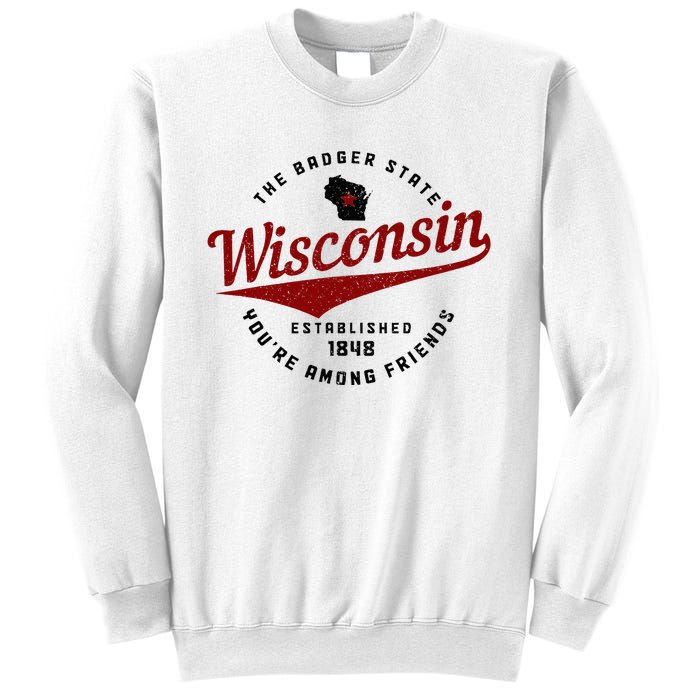 Wisconsin Est. 1848 Badger State Map Pride Sweatshirt