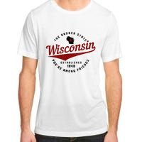 Wisconsin Est. 1848 Badger State Map Pride Adult ChromaSoft Performance T-Shirt