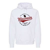 Wisconsin Est. 1848 Badger State Map Pride Premium Hoodie