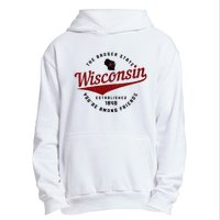 Wisconsin Est. 1848 Badger State Map Pride Urban Pullover Hoodie