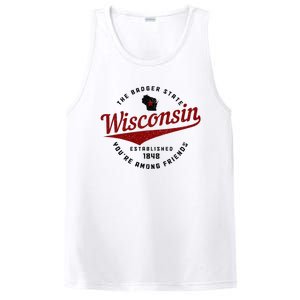 Wisconsin Est. 1848 Badger State Map Pride PosiCharge Competitor Tank