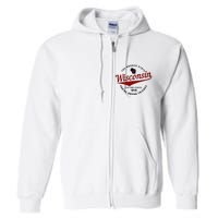 Wisconsin Est. 1848 Badger State Map Pride Full Zip Hoodie