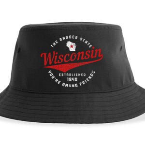 Wisconsin Est. 1848 Badger State Map Pride Sustainable Bucket Hat