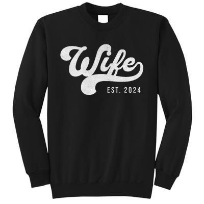 Wife Est. 2024 Married Couple Vintage Matching Wedding Sweatshirt