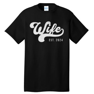 Wife Est. 2024 Married Couple Vintage Matching Wedding Tall T-Shirt