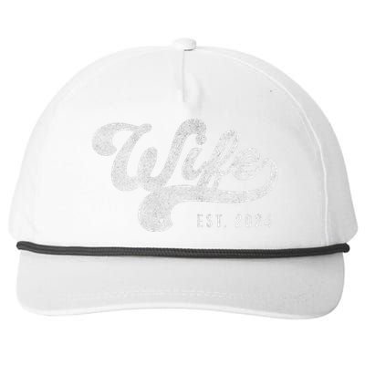 Wife Est. 2024 Married Couple Vintage Matching Wedding Snapback Five-Panel Rope Hat