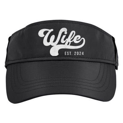 Wife Est. 2024 Married Couple Vintage Matching Wedding Adult Drive Performance Visor