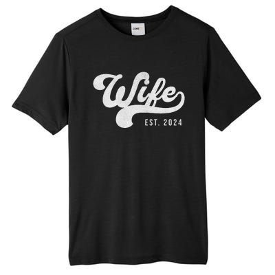 Wife Est. 2024 Married Couple Vintage Matching Wedding Tall Fusion ChromaSoft Performance T-Shirt