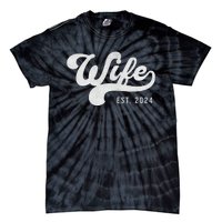 Wife Est. 2024 Married Couple Vintage Matching Wedding Tie-Dye T-Shirt