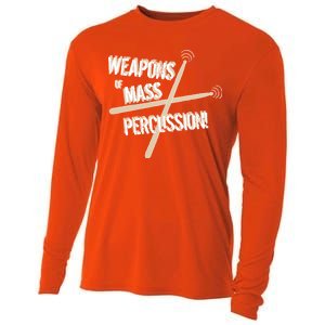 Weapons Of Mass Percussion Funny Drum Drummer Music Band  Cooling Performance Long Sleeve Crew