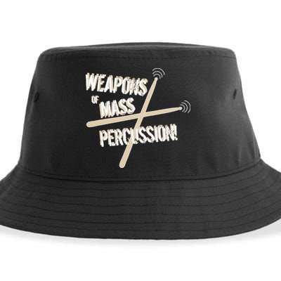 Weapons Of Mass Percussion Funny Drum Drummer Music Band  Sustainable Bucket Hat
