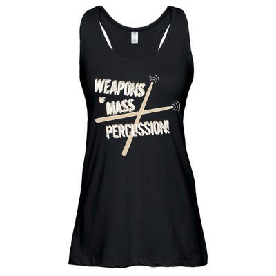 Weapons Of Mass Percussion Funny Drum Drummer Music Band  Ladies Essential Flowy Tank