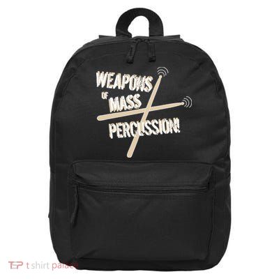 Weapons Of Mass Percussion Funny Drum Drummer Music Band  16 in Basic Backpack