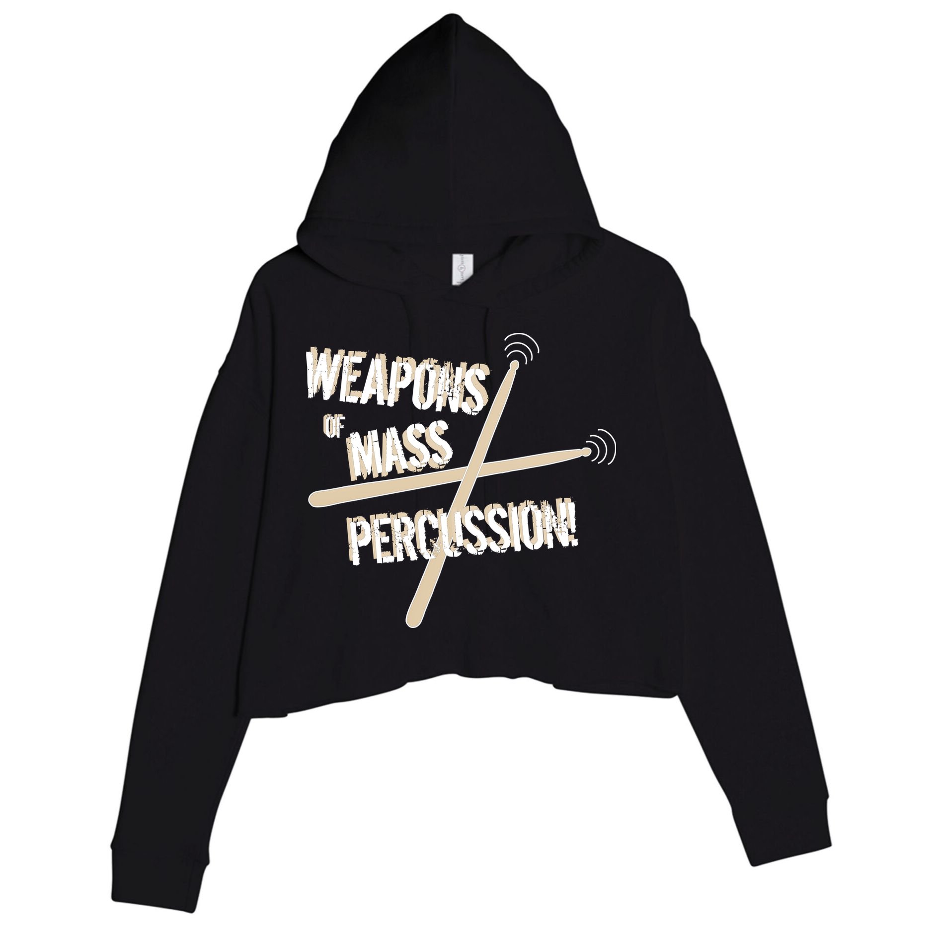 Weapons Of Mass Percussion Funny Drum Drummer Music Band  Crop Fleece Hoodie