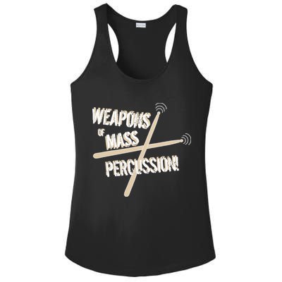 Weapons Of Mass Percussion Funny Drum Drummer Music Band  Ladies PosiCharge Competitor Racerback Tank