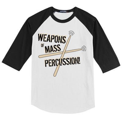 Weapons Of Mass Percussion Funny Drum Drummer Music Band  Kids Colorblock Raglan Jersey