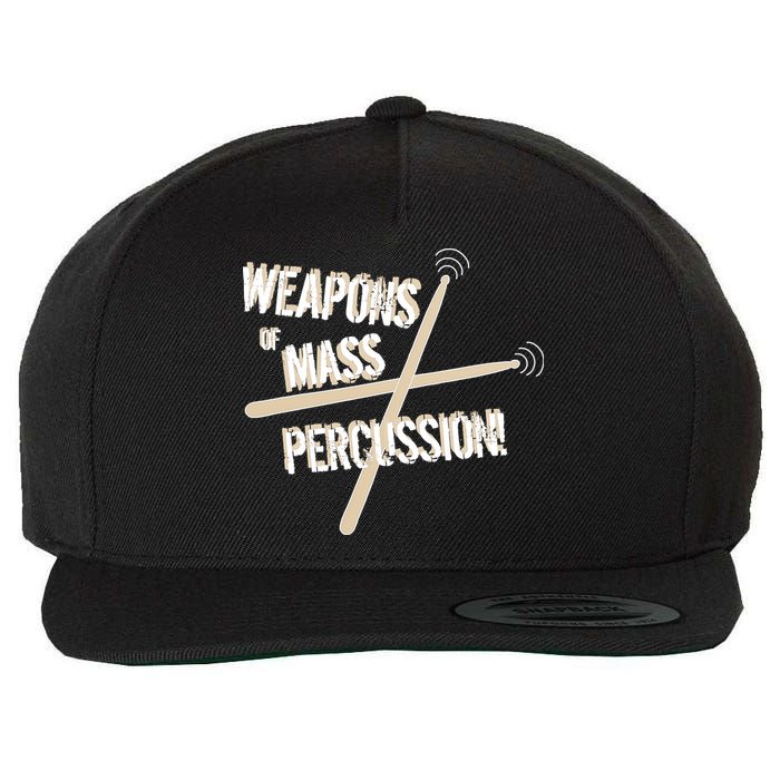 Weapons Of Mass Percussion Funny Drum Drummer Music Band  Wool Snapback Cap