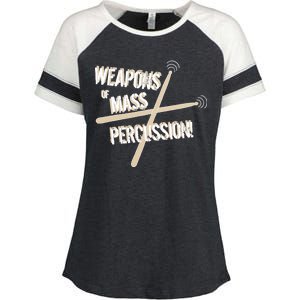 Weapons Of Mass Percussion Funny Drum Drummer Music Band  Enza Ladies Jersey Colorblock Tee