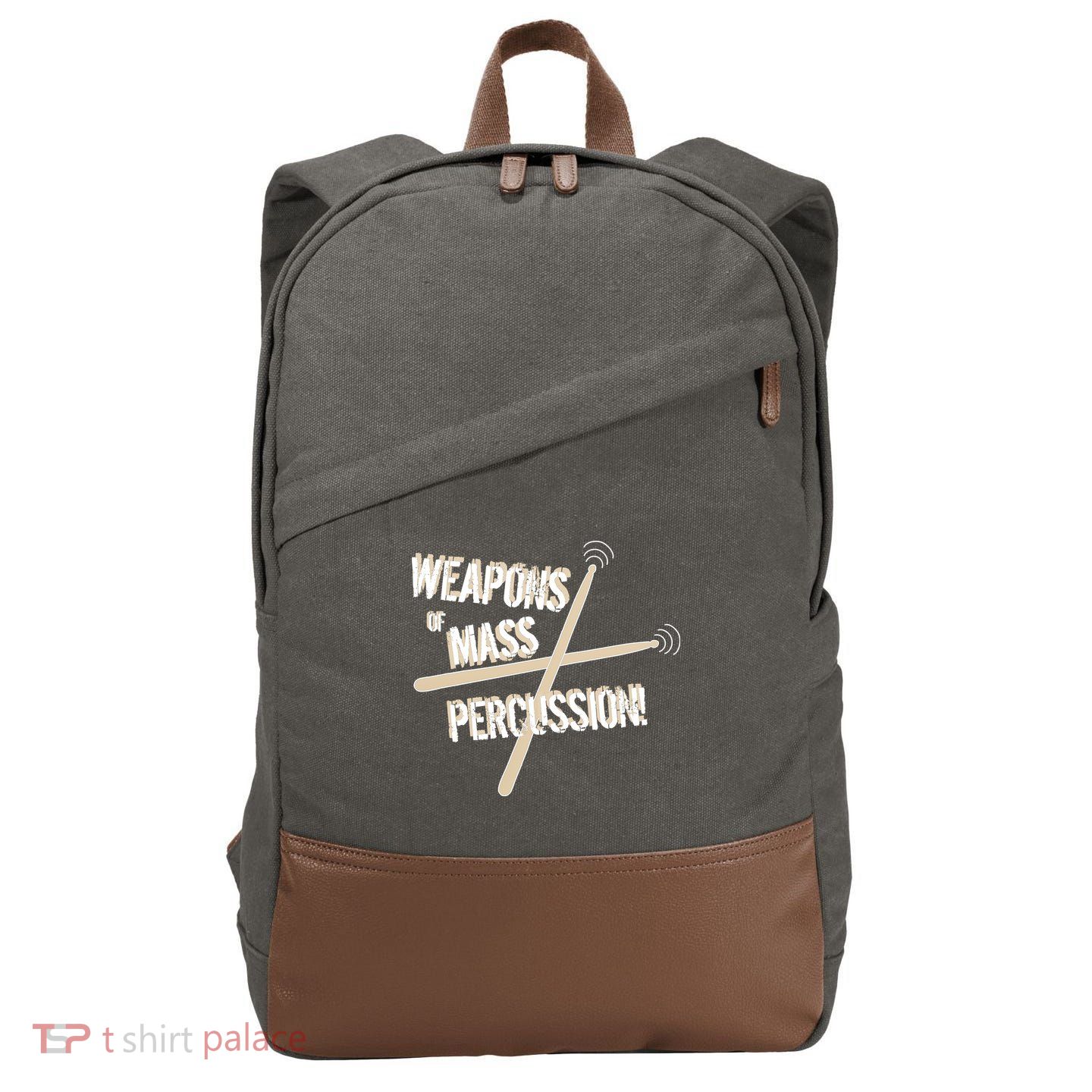 Weapons Of Mass Percussion Funny Drum Drummer Music Band  Cotton Canvas Backpack
