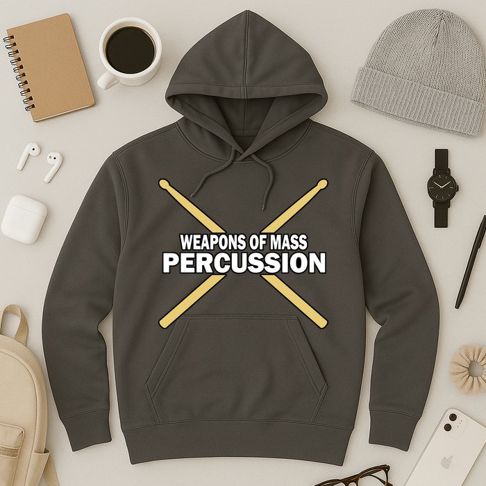 Weapons of Mass Percussion Funny Drummer Hoodie