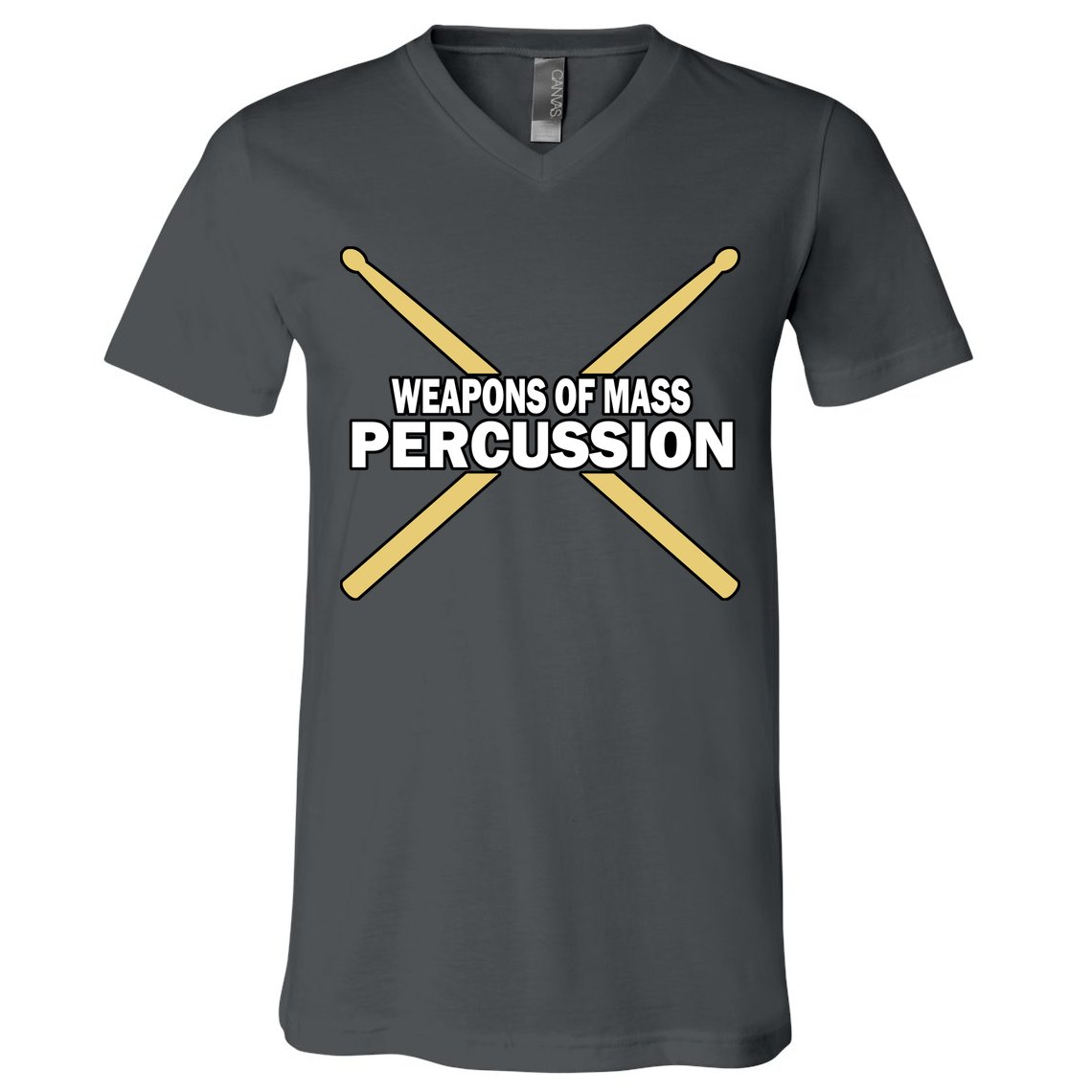 Weapons of Mass Percussion Funny Drummer V-Neck T-Shirt