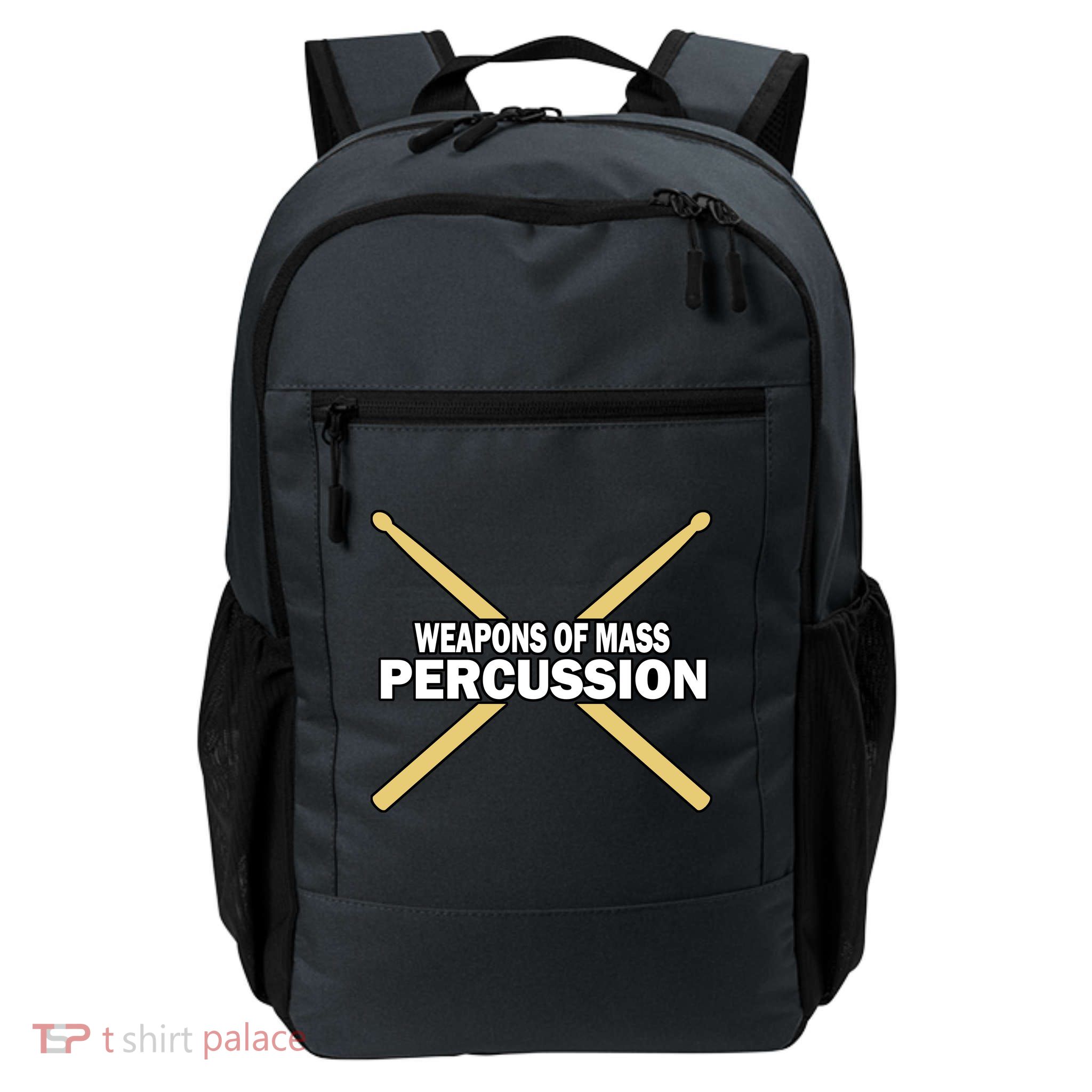 Weapons of Mass Percussion Funny Drummer Daily Commute Backpack