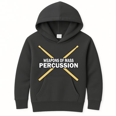 Weapons of Mass Percussion Funny Drummer Kids Hoodie