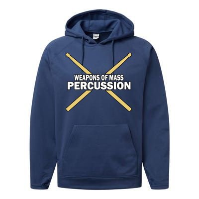 Weapons of Mass Percussion Funny Drummer Performance Fleece Hoodie