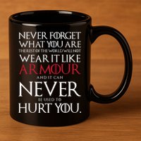 Wear It Like Armour Quote 11oz C Handle Ceramic Mug