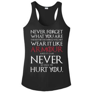 Wear It Like Armour Quote Ladies PosiCharge Competitor Racerback Tank