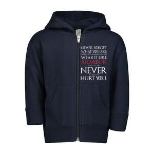 Wear It Like Armour Quote Toddler Zip Fleece Hoodie