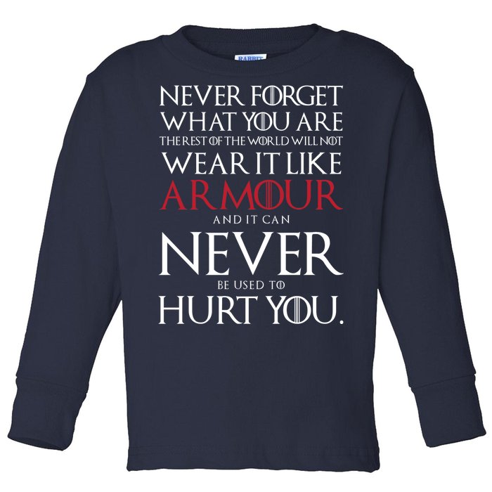 Wear It Like Armour Quote Toddler Long Sleeve Shirt