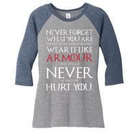 Wear It Like Armour Quote Women's Tri-Blend 3/4-Sleeve Raglan Shirt