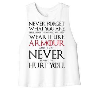 Wear It Like Armour Quote Women's Racerback Cropped Tank