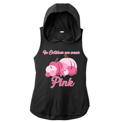 Wear Pin In October Breast Cancer Awareness Autumn Ladies PosiCharge Tri-Blend Wicking Draft Hoodie Tank