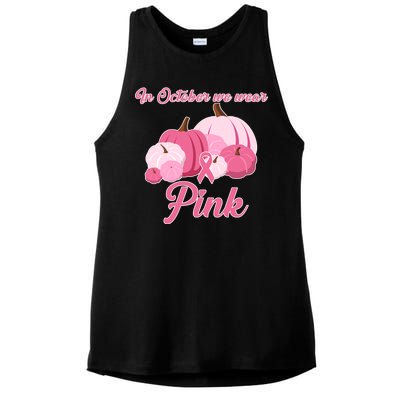 Wear Pin In October Breast Cancer Awareness Autumn Ladies PosiCharge Tri-Blend Wicking Tank