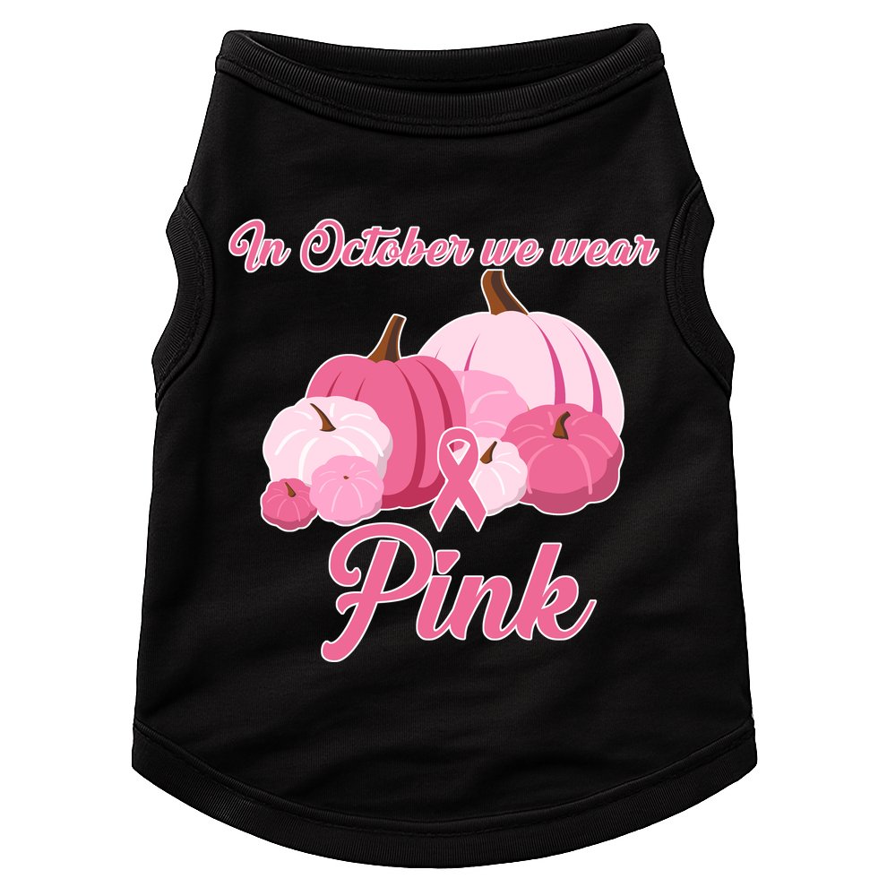 Wear Pin In October Breast Cancer Awareness Autumn Doggie Tank