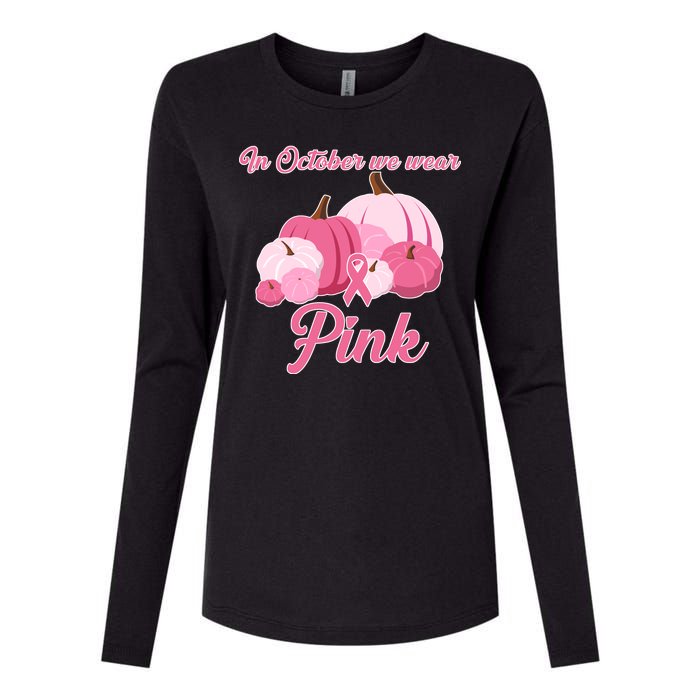 Wear Pin In October Breast Cancer Awareness Autumn Womens Cotton Relaxed Long Sleeve T-Shirt