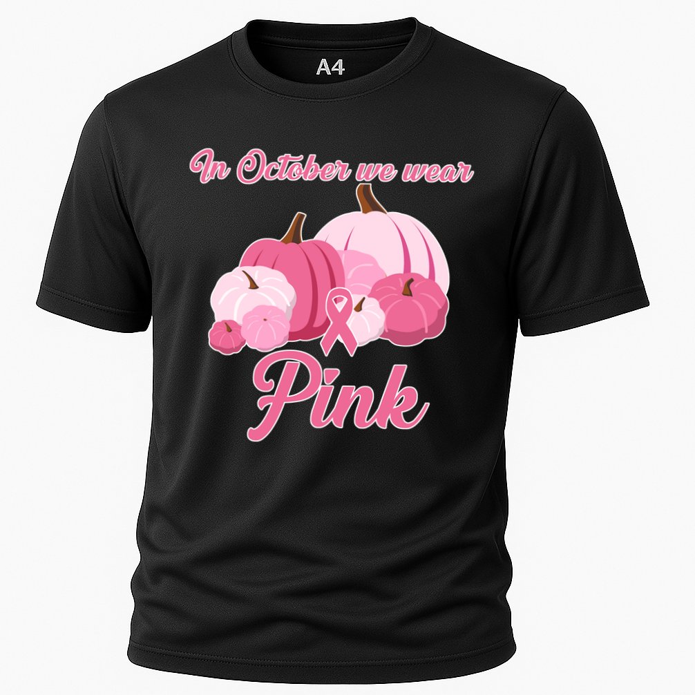 Wear Pin In October Breast Cancer Awareness Autumn Cooling Performance Crew T-Shirt
